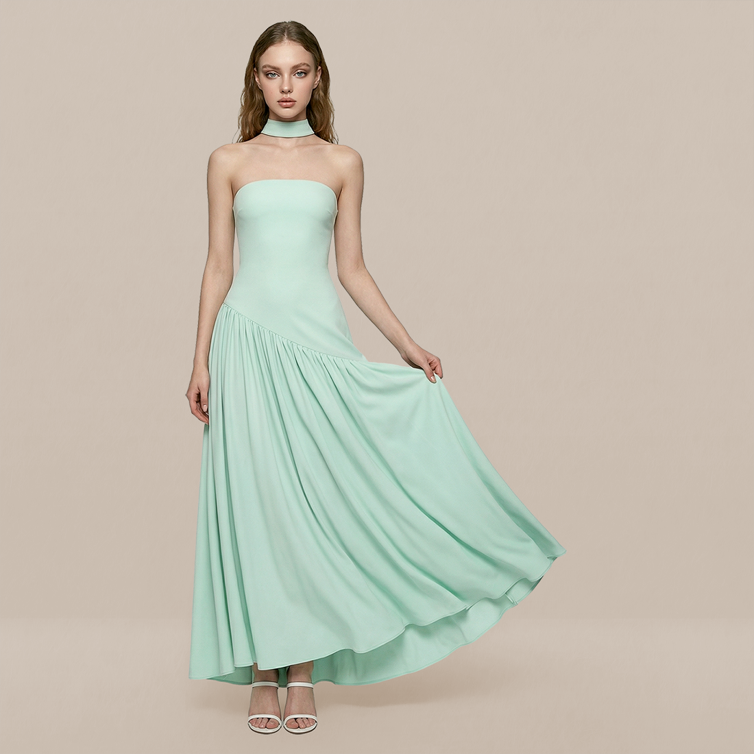 Formal Evening Maxi A-Line Polyester Elegant Dress - MYTHSIS
