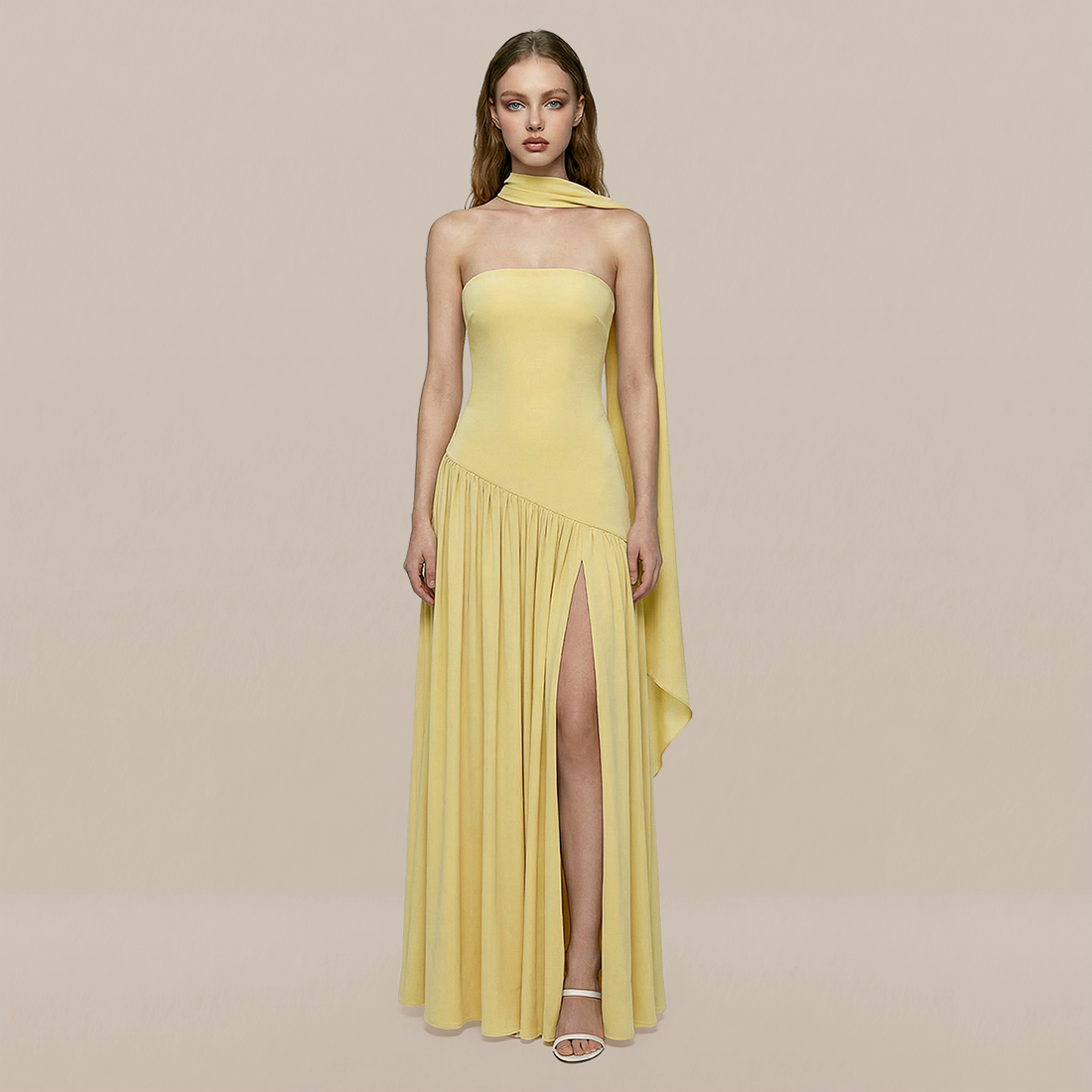 Formal Evening Maxi A-Line Polyester Elegant Dress - MYTHSIS