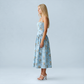 Vacation Maxi Slip Polyester Boho Straight Neck Floral Print Backless Dress - MYTHSIS