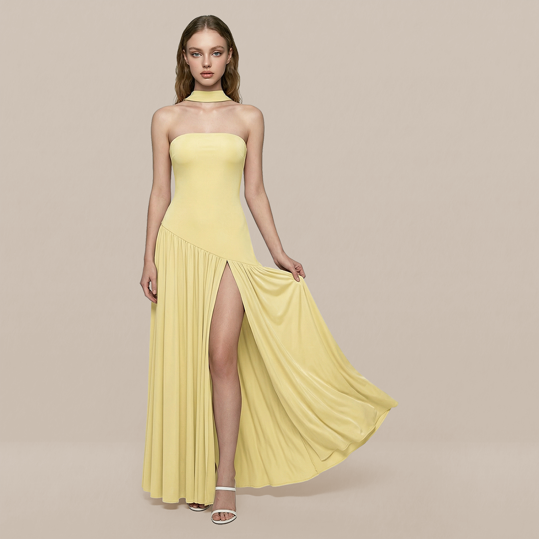 Formal Evening Maxi A-Line Polyester Elegant Dress - MYTHSIS