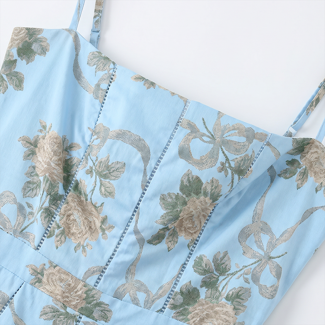 Vacation Midi A-Line Polyester Boho Strapless Floral Print Backless Dress - MYTHSIS