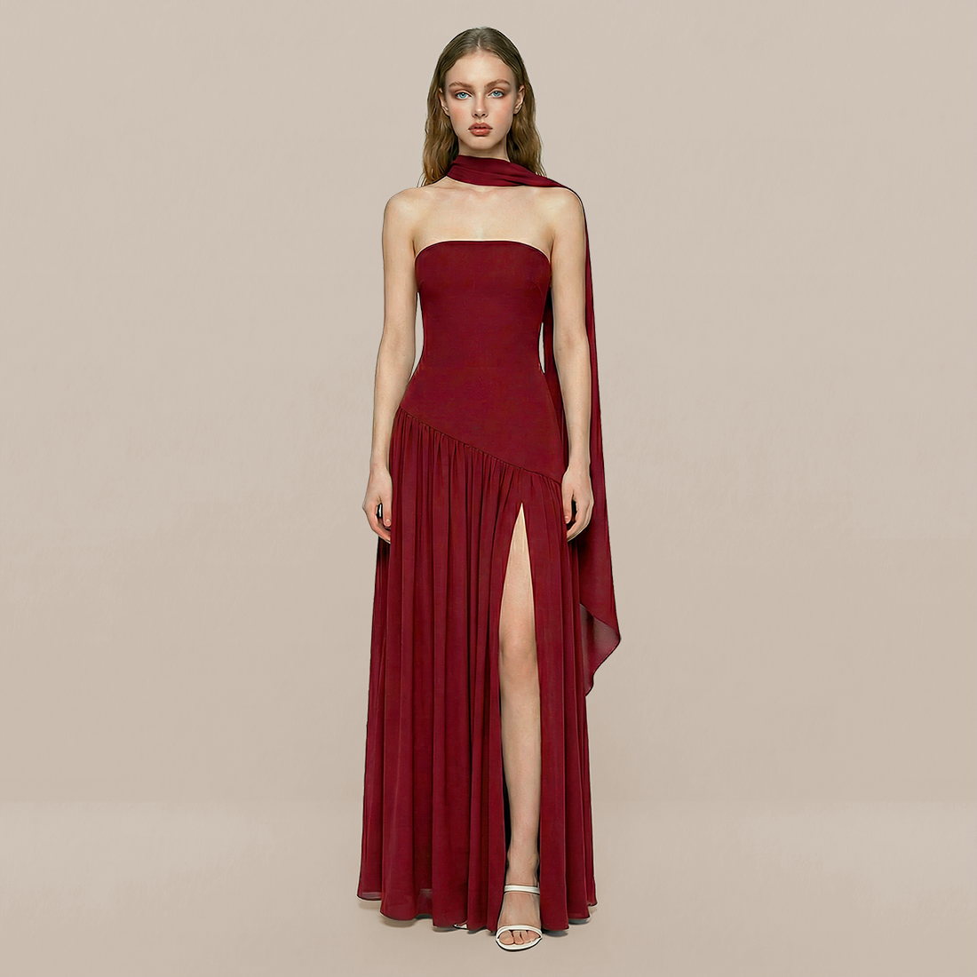 Formal Evening Maxi A-Line Polyester Elegant Dress - MYTHSIS