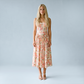 Vacation Maxi Slip Polyester Boho Straight Neck Floral Print Backless Dress - MYTHSIS