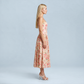Vacation Maxi Slip Polyester Boho Straight Neck Floral Print Backless Dress - MYTHSIS
