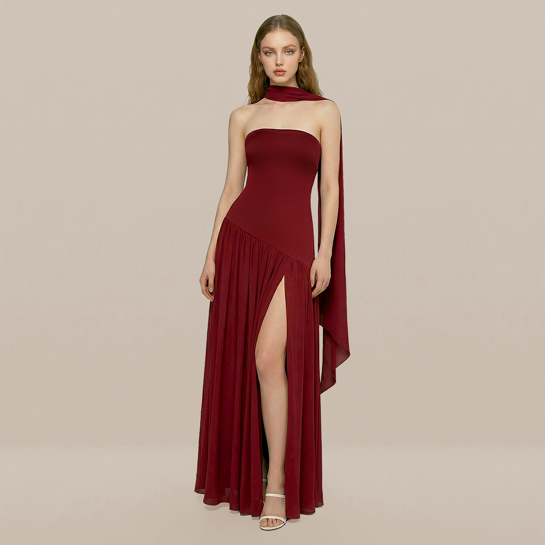 Formal Evening Maxi A-Line Polyester Elegant Dress - MYTHSIS