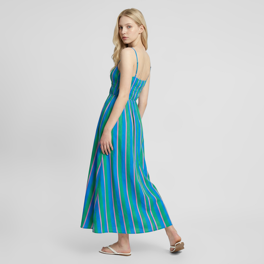 Striped Sling Summer Maxi Dress