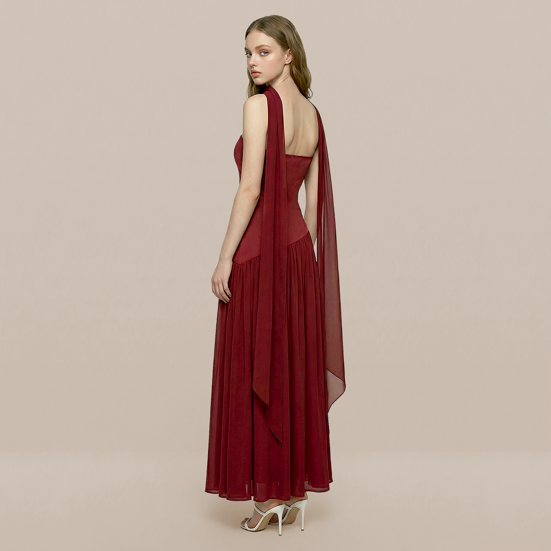 Formal Evening Maxi A-Line Polyester Elegant Dress - MYTHSIS