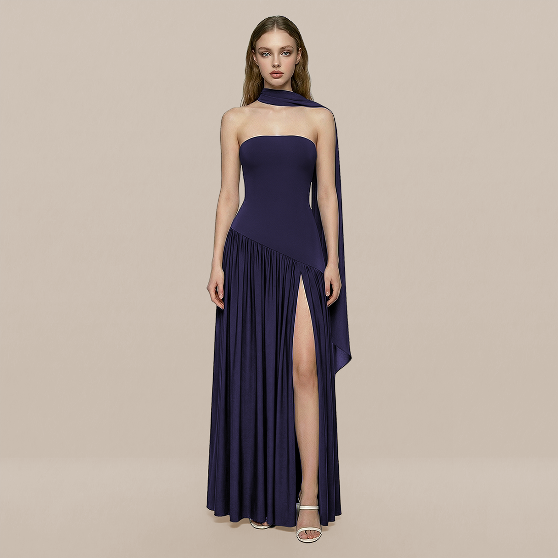 Formal Evening Maxi A-Line Polyester Elegant Dress - MYTHSIS