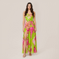 Vacation & Resort Maxi A-Line Satin Floral Print Strapless Dress - MYTHSIS