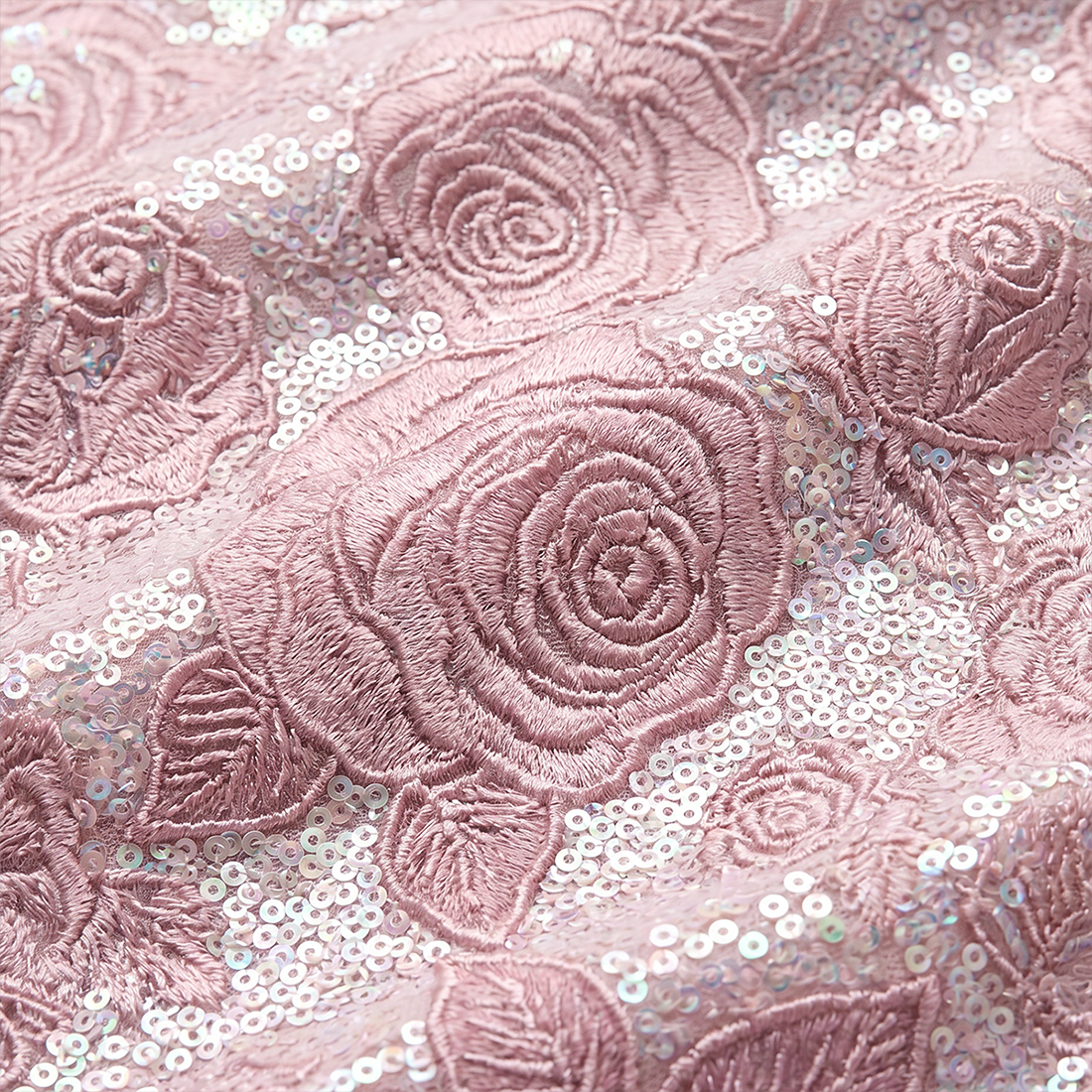 Wedding Guest Maxi Mermaid Polyester Glam Strapless 3D Flower Sequin Dress - MYTHSIS