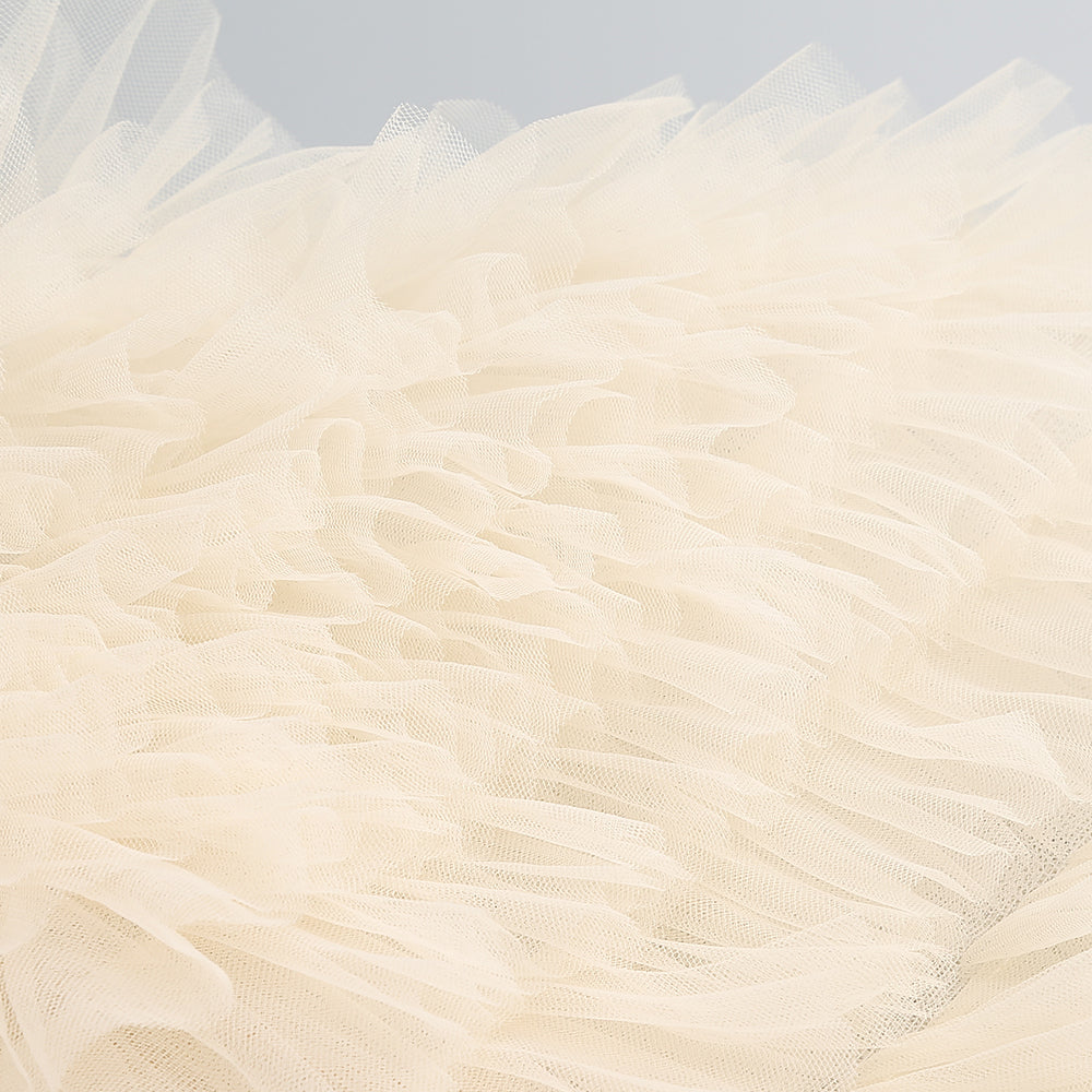 Wholesale Women's Apricot Strapless Tulle Mini Dress – Crystal Mesh Puffed Skirt