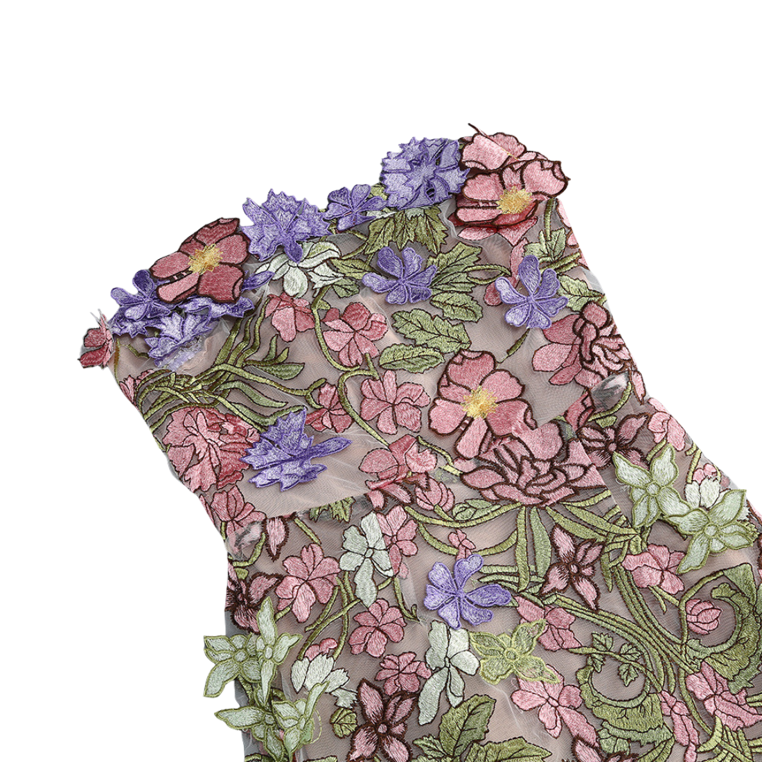 Vacation & Resort Satin Floral Print 3D Flower Maxi Bodycon Dress - MYTHSIS