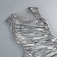 Wholesale Women's One-Shoulder Ruched Bodycon Maxi Dress – XS Womens Clothing