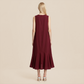 Casual Everyday Maxi A-Line Polyester Simple Deep V-Neck Asymmetric Dress - MYTHSIS