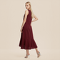 Casual Everyday Maxi A-Line Polyester Simple Deep V-Neck Asymmetric Dress - MYTHSIS