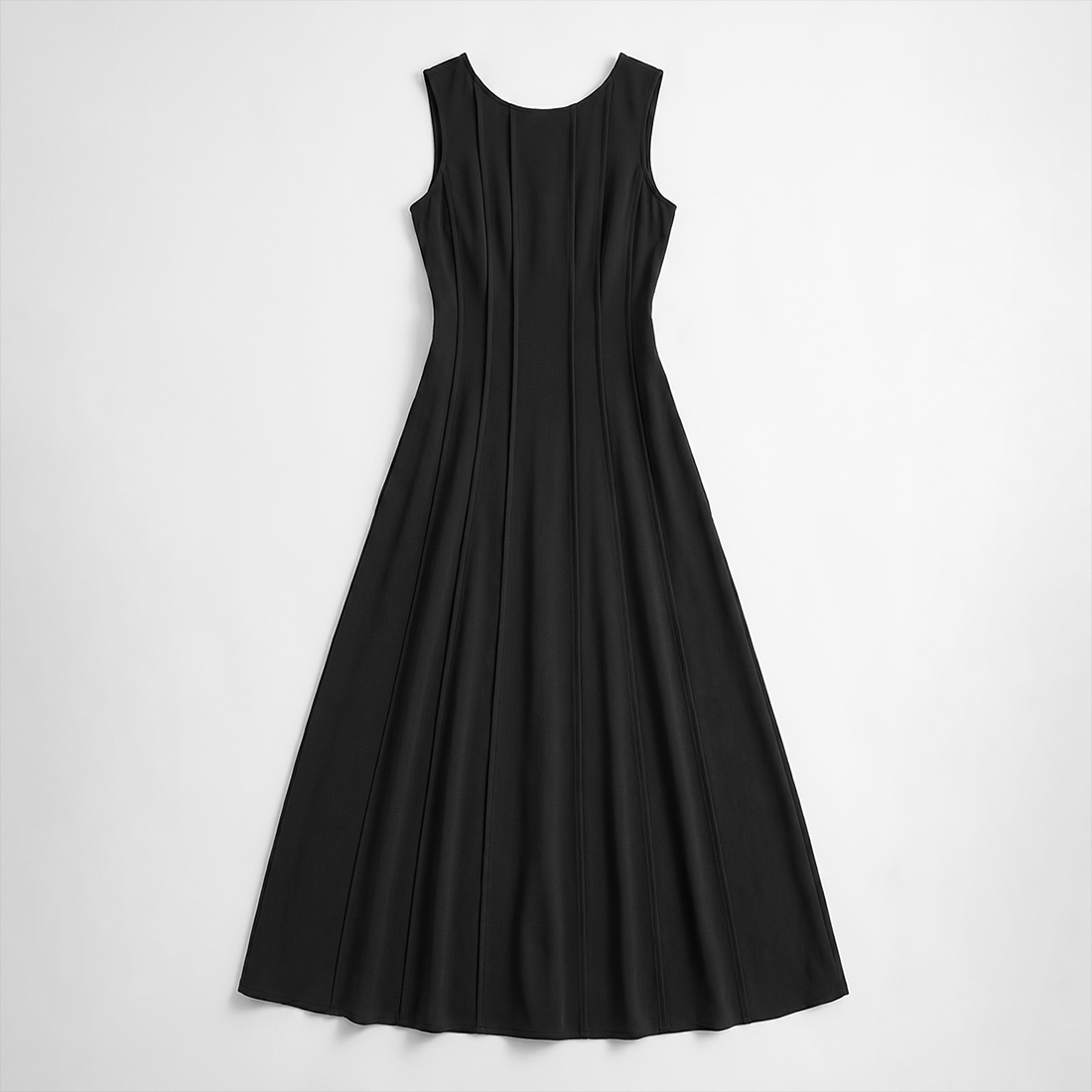 Casual Everyday Maxi A-Line Polyester Chic Round Neck Ruched Sleeveless Dress - MYTHSIS