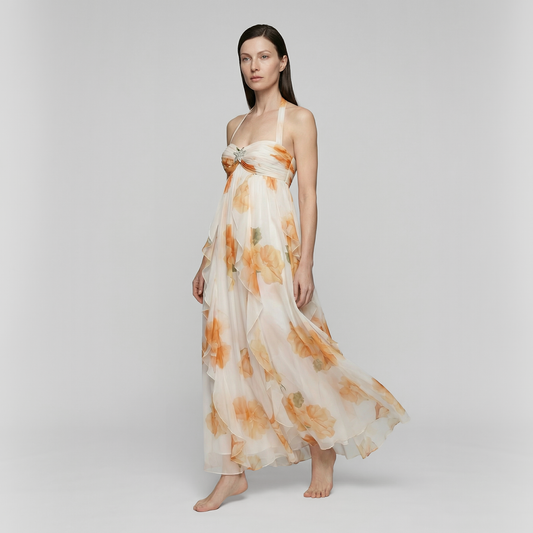 Vacation Maxi A-Line Chiffon Boho Sleeveless Dress - MYTHSIS