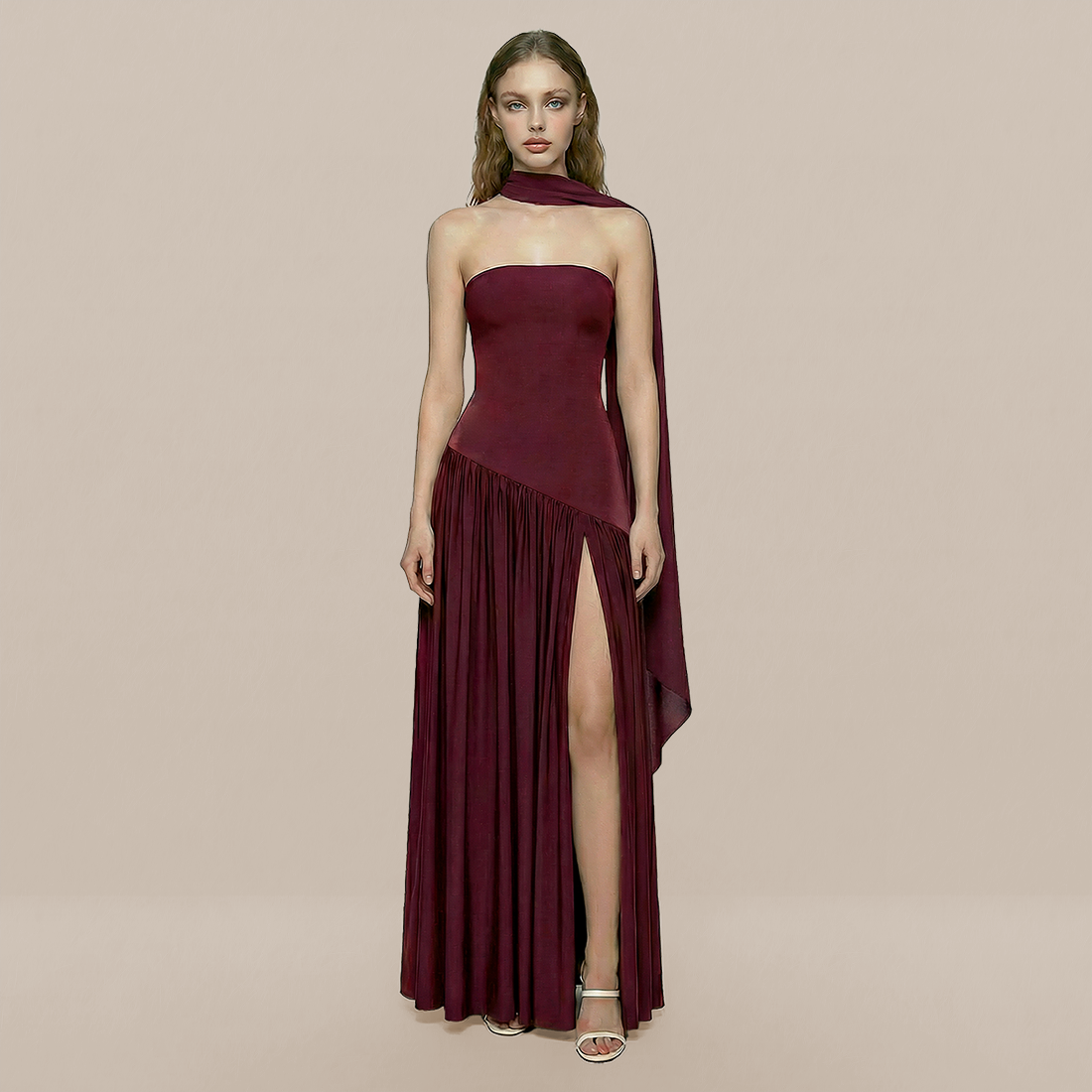 Formal Evening Maxi A-Line Polyester Elegant Dress - MYTHSIS
