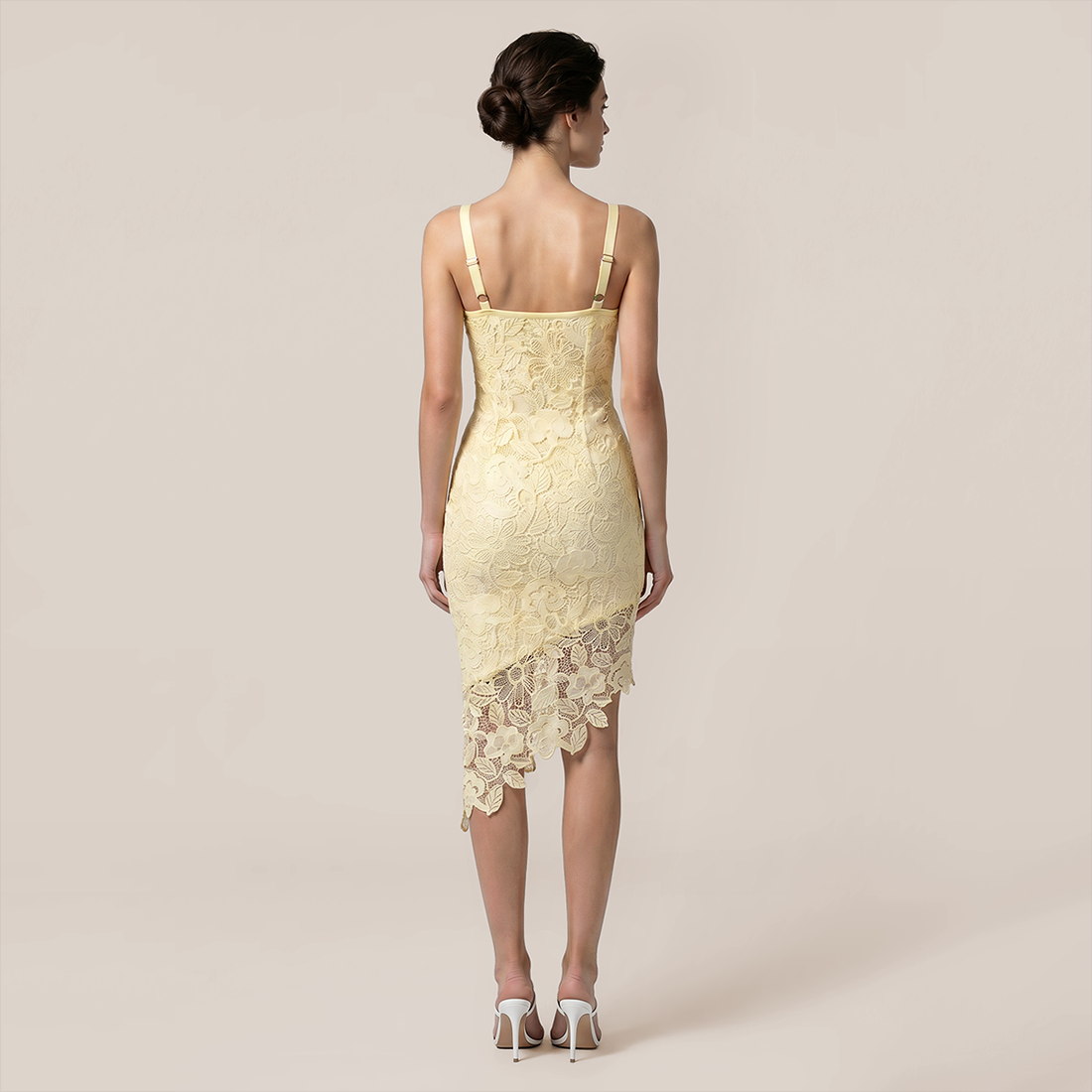 【Party & Event】 Midi Bodycon Polyester Sexy Strapless Lace Dress - MYTHSIS