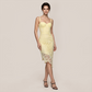 【Party & Event】 Midi Bodycon Polyester Sexy Strapless Lace Dress - MYTHSIS