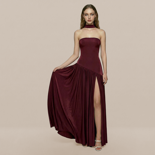 Formal Evening Maxi A-Line Polyester Elegant Dress - MYTHSIS