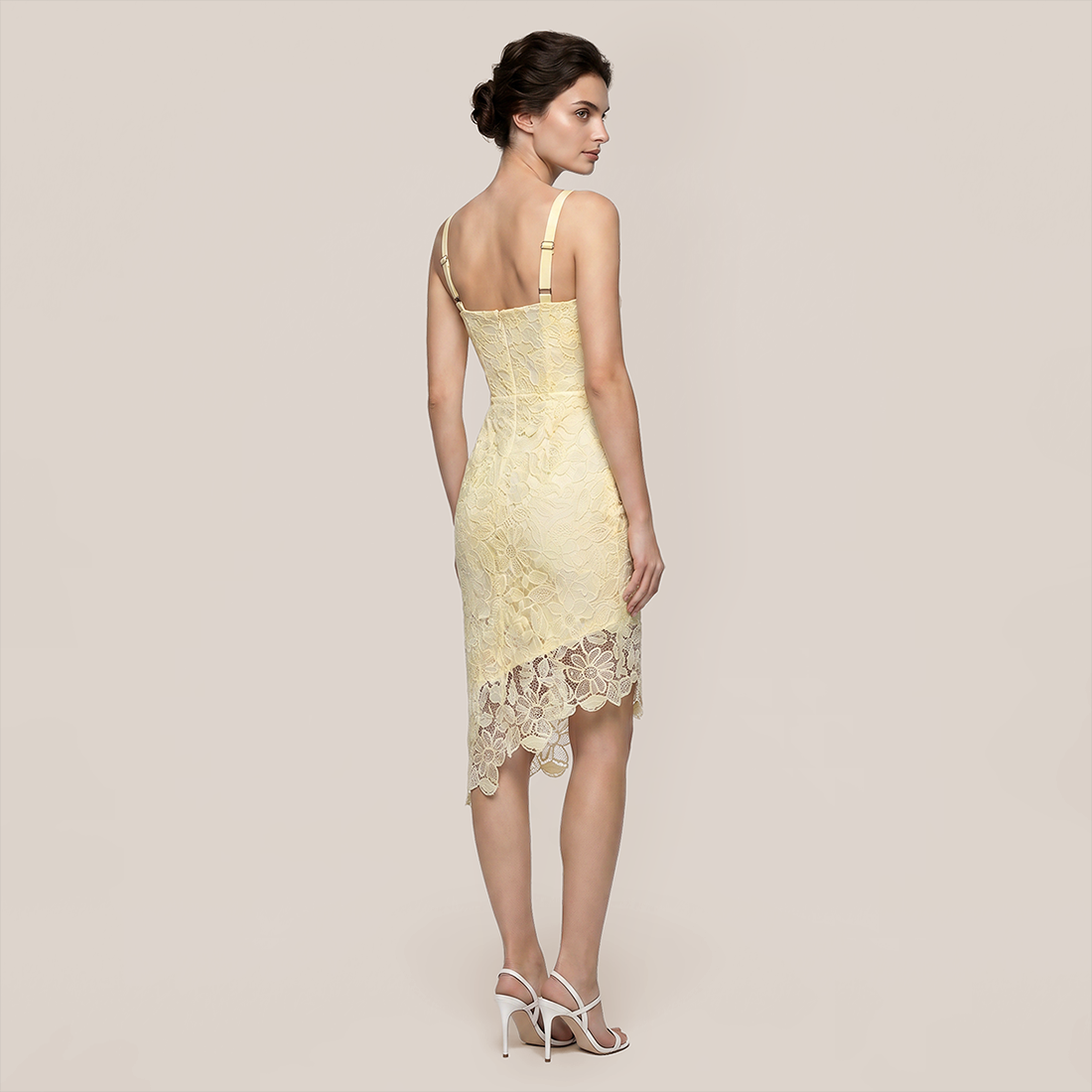 【Party & Event】 Midi Bodycon Polyester Sexy Strapless Lace Dress - MYTHSIS
