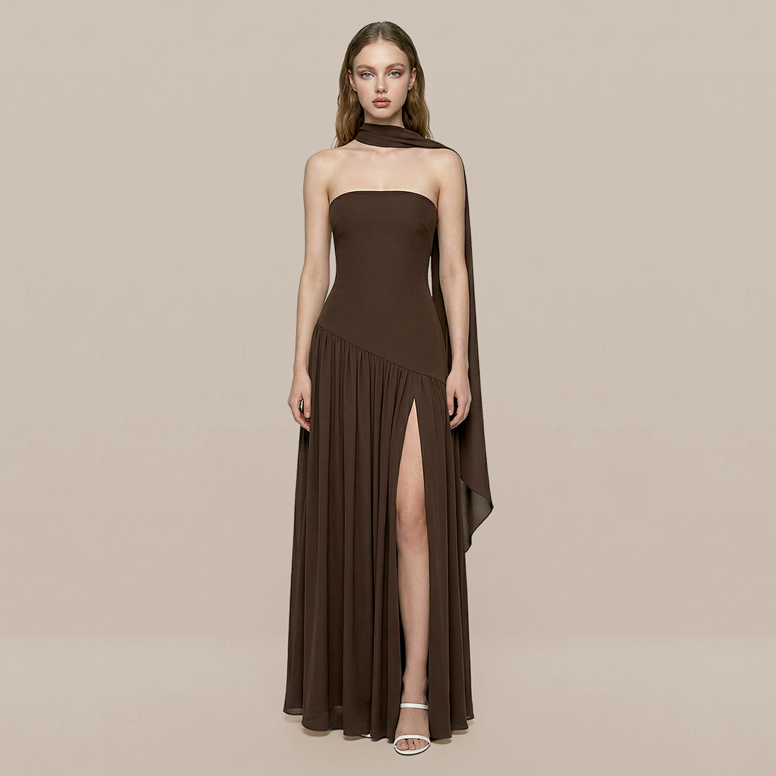 Formal Evening Maxi A-Line Polyester Elegant Dress - MYTHSIS