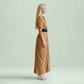 Work & Office Maxi Shirt Dress Polyester Chic Shirt Collar Solid Belted Long Sleeve Dress - MYTHSIS