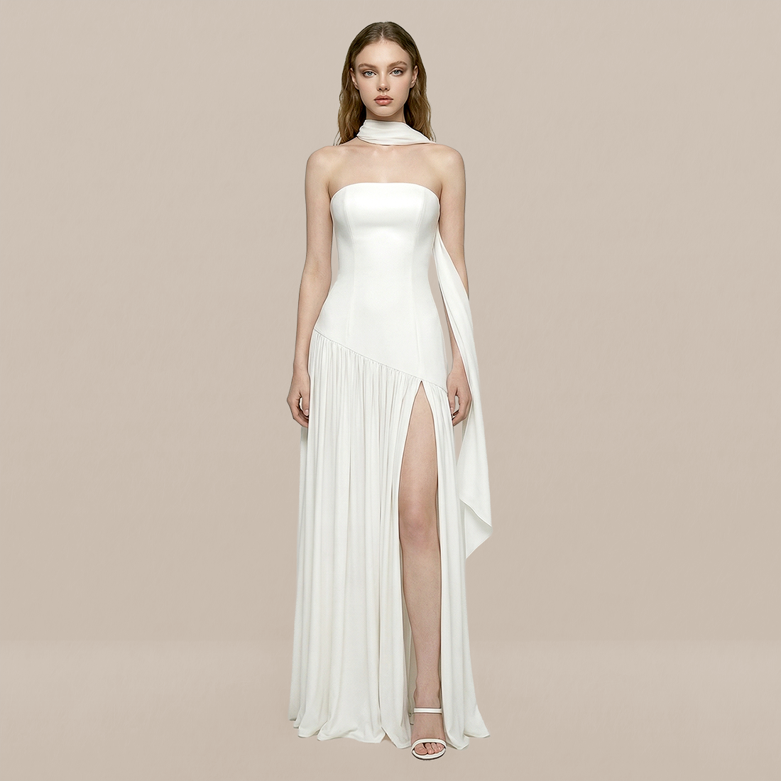 Formal Evening Maxi A-Line Polyester Elegant Dress - MYTHSIS