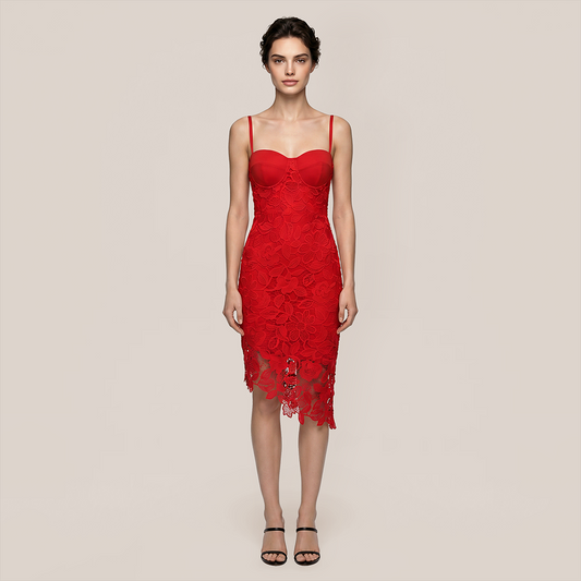 Party & Event Midi Bodycon Lace Sexy Strapless Dress - MYTHSIS