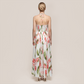 【Vacation】 Midi Full Skirt Polyester Boho Halter Floral Backless Dress - MYTHSIS