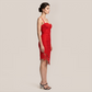 【Party & Event】 Midi Bodycon Polyester Sexy Strapless Lace Dress - MYTHSIS