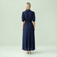 Work & Office Maxi Shirt Dress Polyester Chic Shirt Collar Solid Belted Long Sleeve Dress - MYTHSIS