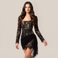Date Night Mini Lace Bodycon Romantic high waist Dress - MYTHSIS