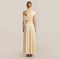 【Casual Everyday】 Maxi Irregular Polyester Chic One-Shoulder Pleated Dress - MYTHSIS