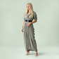Work & Office Maxi Shirt Dress Polyester Chic Shirt Collar Solid Belted Long Sleeve Dress - MYTHSIS