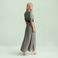 Work & Office Maxi Shirt Dress Polyester Chic Shirt Collar Solid Belted Long Sleeve Dress - MYTHSIS