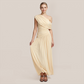Casual Polyester Solid Color One-Shoulder Maxi Asymmetric Dress - MYTHSIS
