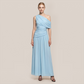 【Casual Everyday】 Maxi Irregular Polyester Chic One-Shoulder Pleated Dress - MYTHSIS