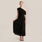 Casual Polyester Solid Color One-Shoulder Maxi Asymmetric Dress - MYTHSIS