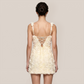 【Party & Event】 Mini A-Line Polyester Glam U-Neck 3D Flower Dress - MYTHSIS
