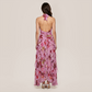 Vacation Maxi A-Line Satin Ruffle HalterFlowy Dress - MYTHSIS