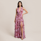 Vacation Maxi A-Line Satin Ruffle HalterFlowy Dress - MYTHSIS