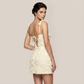 Party & Event Mini Slim Polyester Sexy 3D Floral Open Back Dress - MYTHSIS