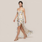 【Vacation】 Maxi A-Line Chiffon Boho U-Neck 3D Floral Dress - MYTHSIS