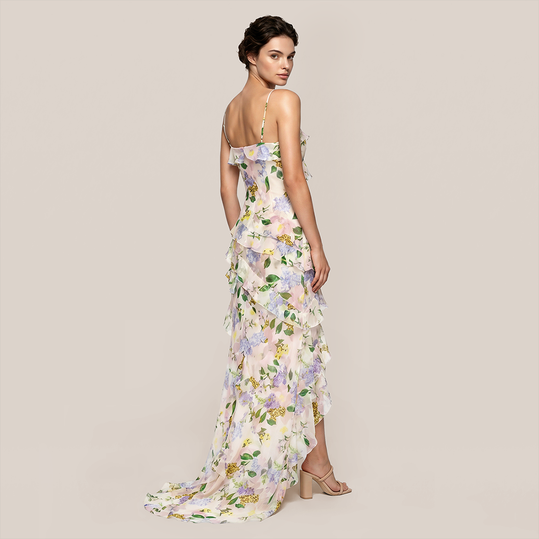 Vacation Maxi A-Line Chiffon Elegant Floral Print Dress - MYTHSIS