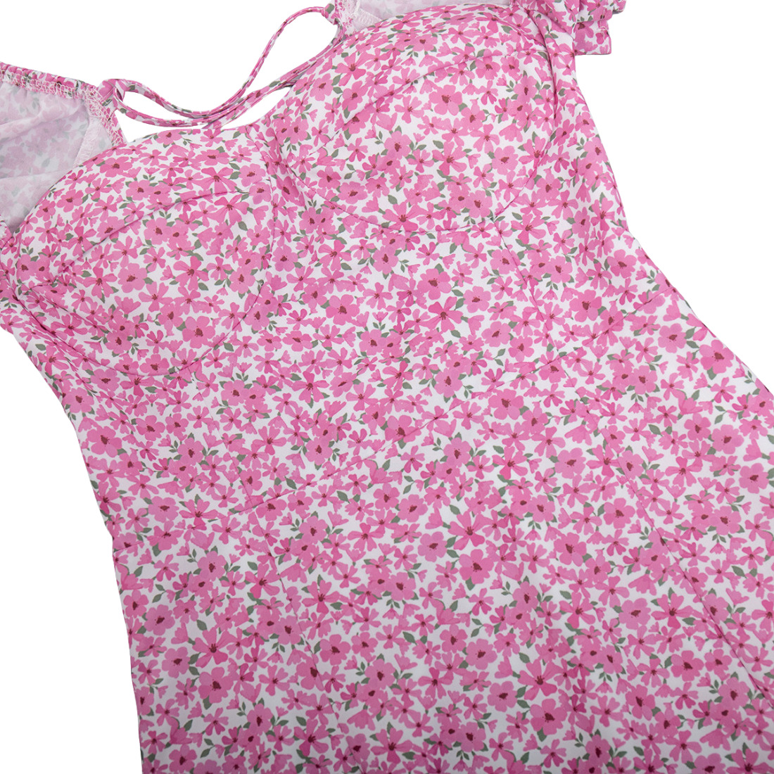Vacation Midi A-Line Chiffon Romantic Floral Slit Dress - MYTHSIS