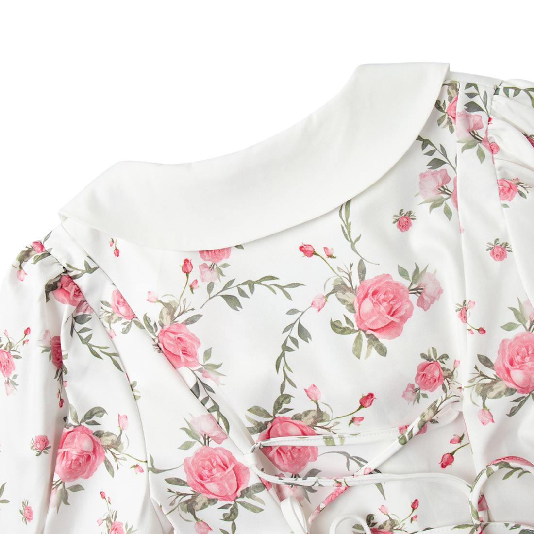 Date Night Mini A-Line Polyester Romantic Floral Dress - MYTHSIS