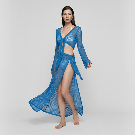 Vacation bikini split  & sun protection skirt 2 pics set