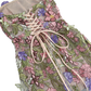 Vacation & Resort Satin Floral Print 3D Flower Maxi Bodycon Dress - MYTHSIS